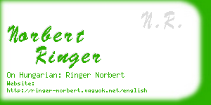 norbert ringer business card